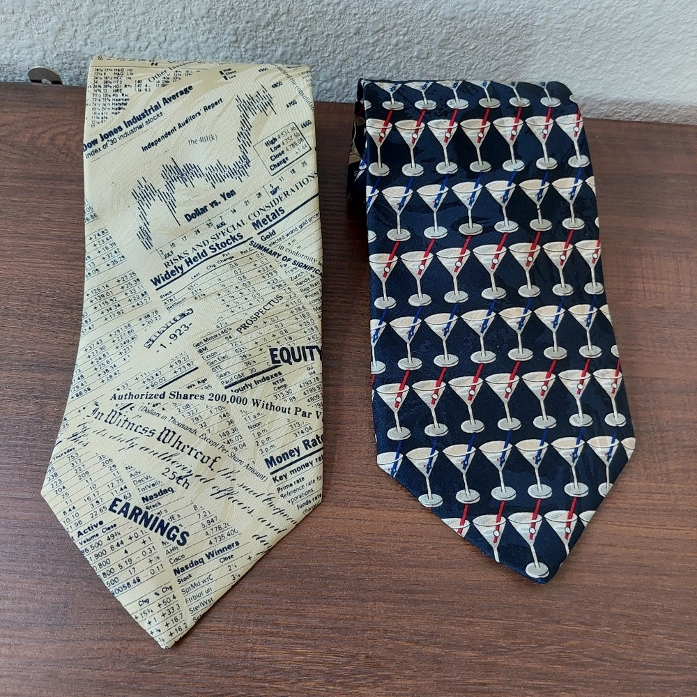 Museum Artifacts Silk Tie‎ Lot Of 2